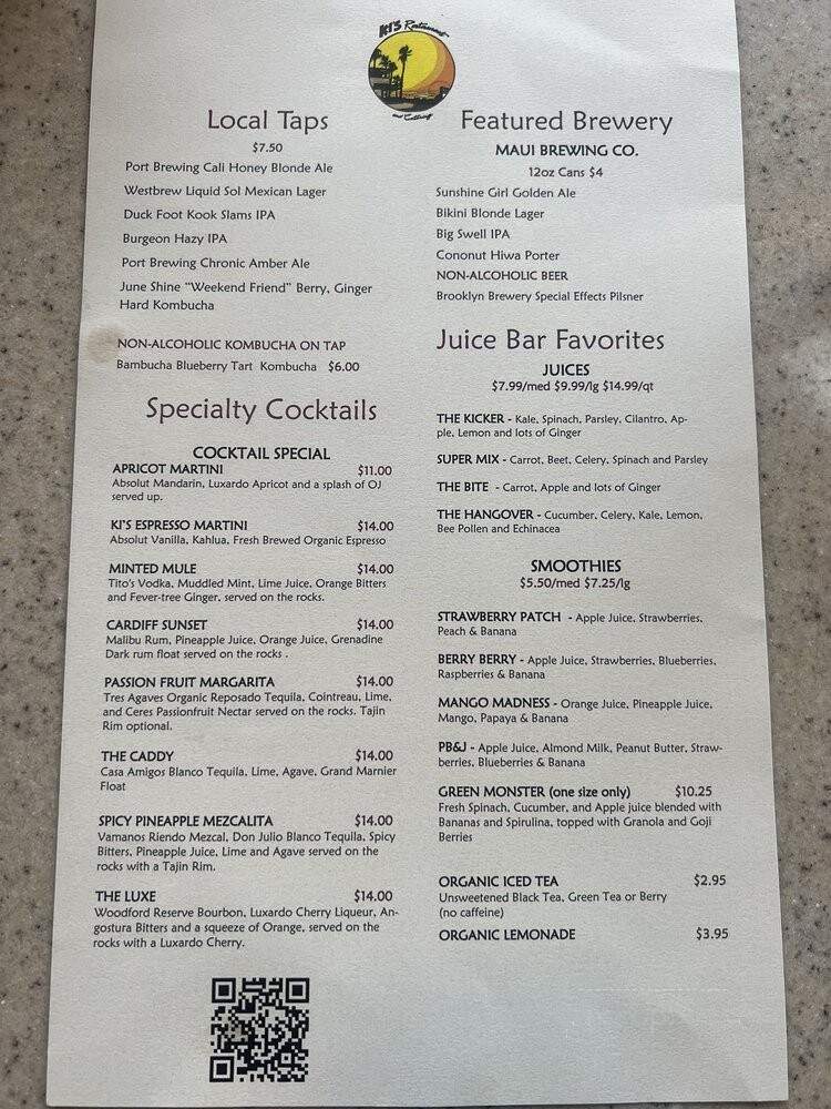 Ki's - Encinitas, CA menu_pic