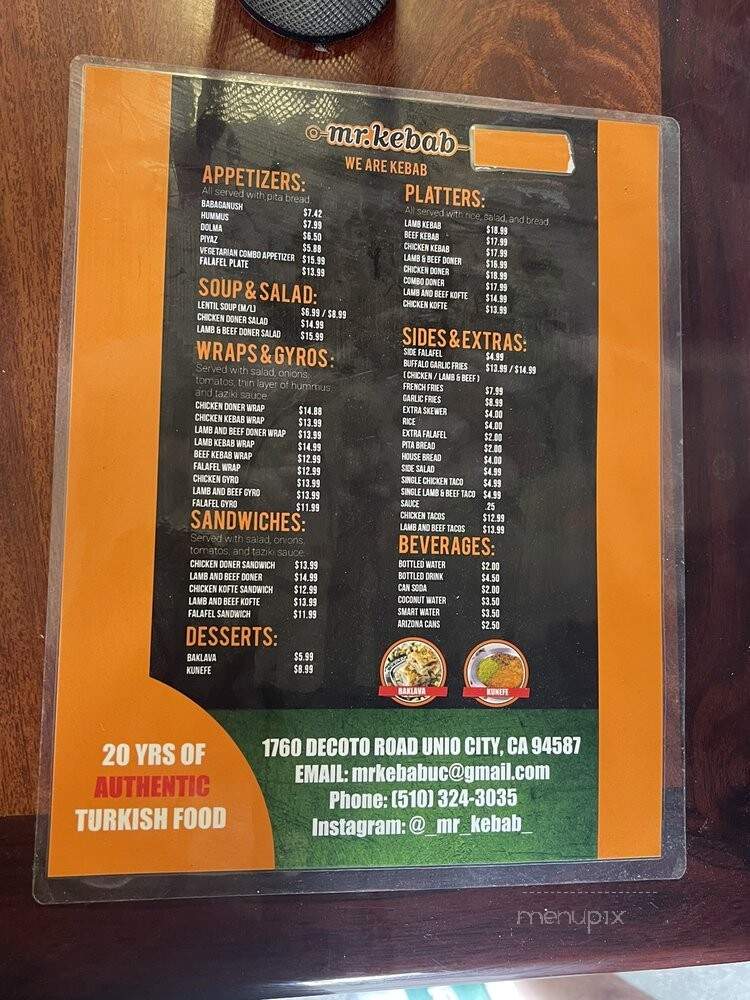 Mr. Kebab - Union City, CA menu_pic