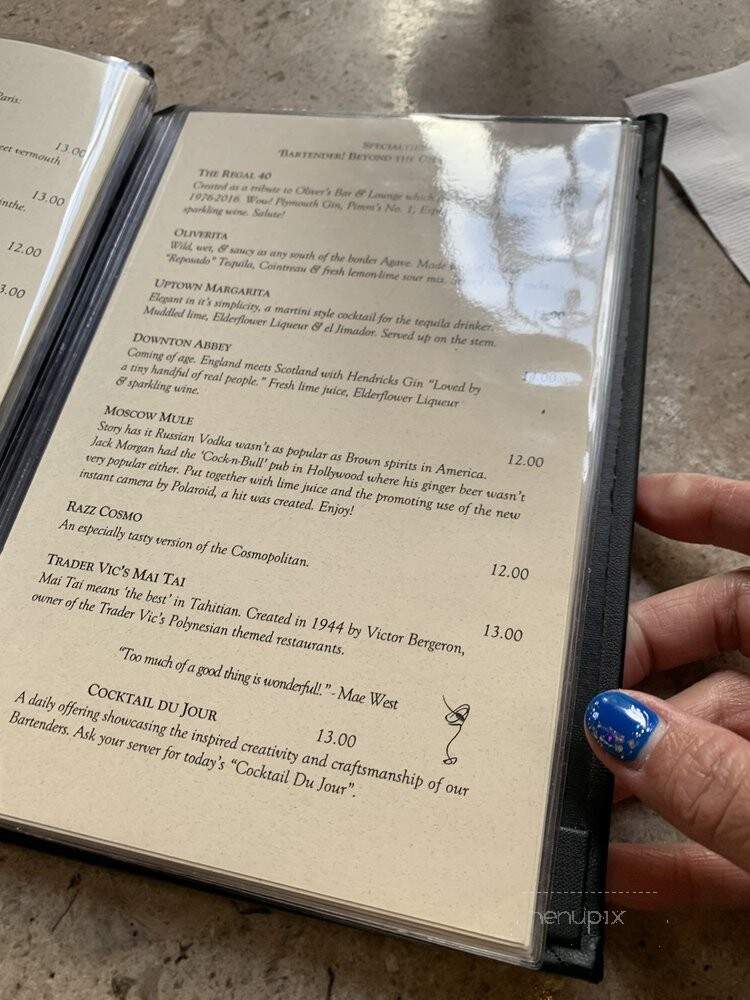 Oliver's Lounge - Seattle, WA menu_pic