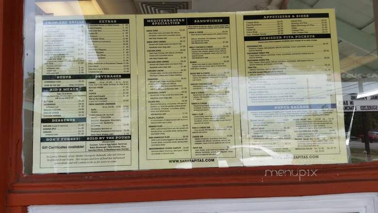 Sahara Pitas & Subs - Wilmington, NC menu_pic