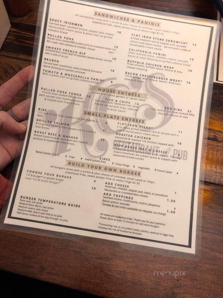 KCs Pub - Guilford, CT menu_pic