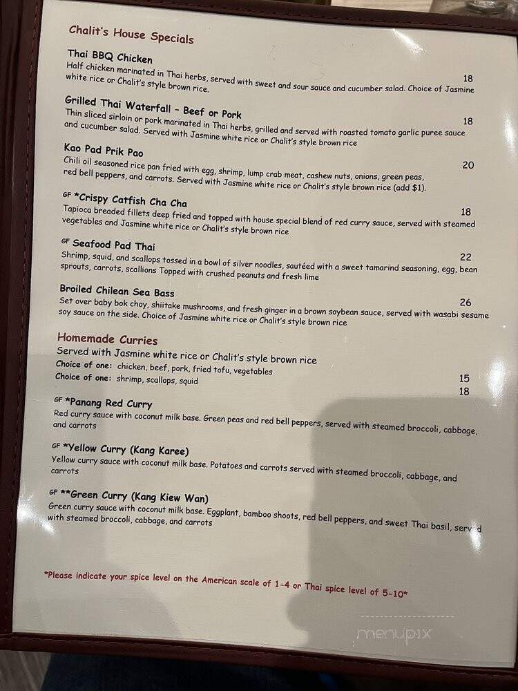 Chalit's - Mechanicsburg, PA menu_pic