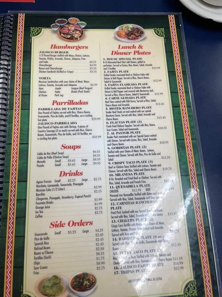 El Jalisco Mexican Restaurant #2 - San Antonio, TX menu_pic