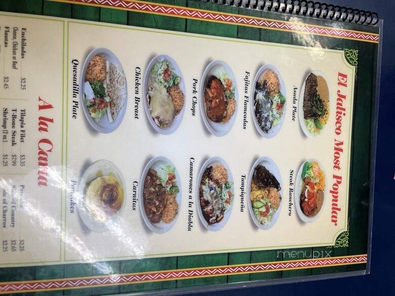 El Jalisco Mexican Restaurant #2 - San Antonio, TX menu_pic