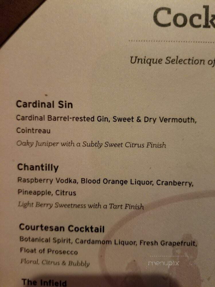Thoroughbred Club - Charleston, SC menu_pic