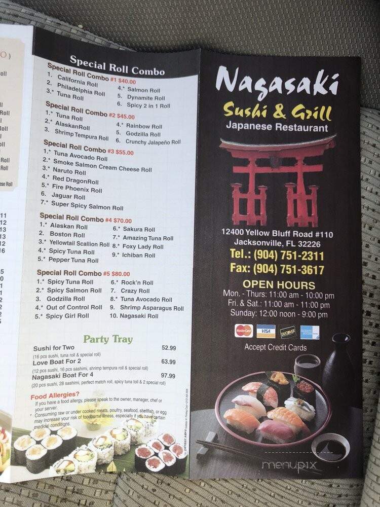 Nagasaki Sushi & Grill - Jacksonville, FL menu_pic