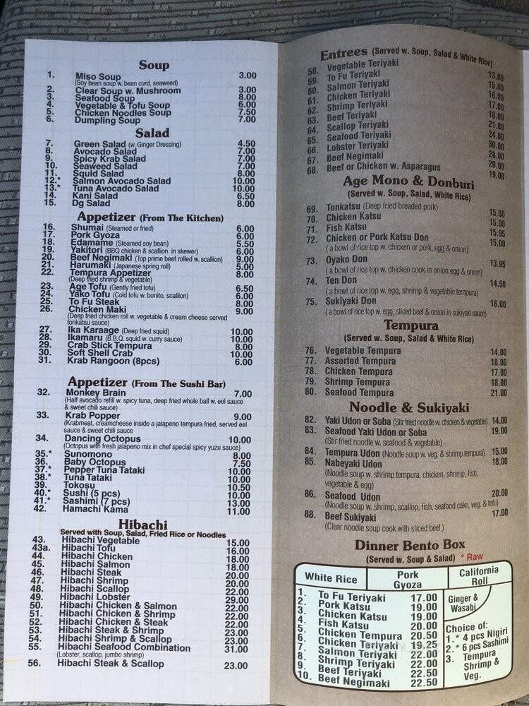 Nagasaki Sushi & Grill - Jacksonville, FL menu_pic