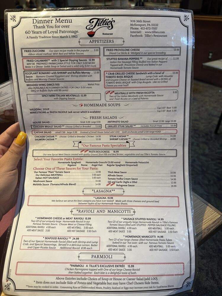 Pazzo Italian Restaurant - McKeesport, PA menu_pic