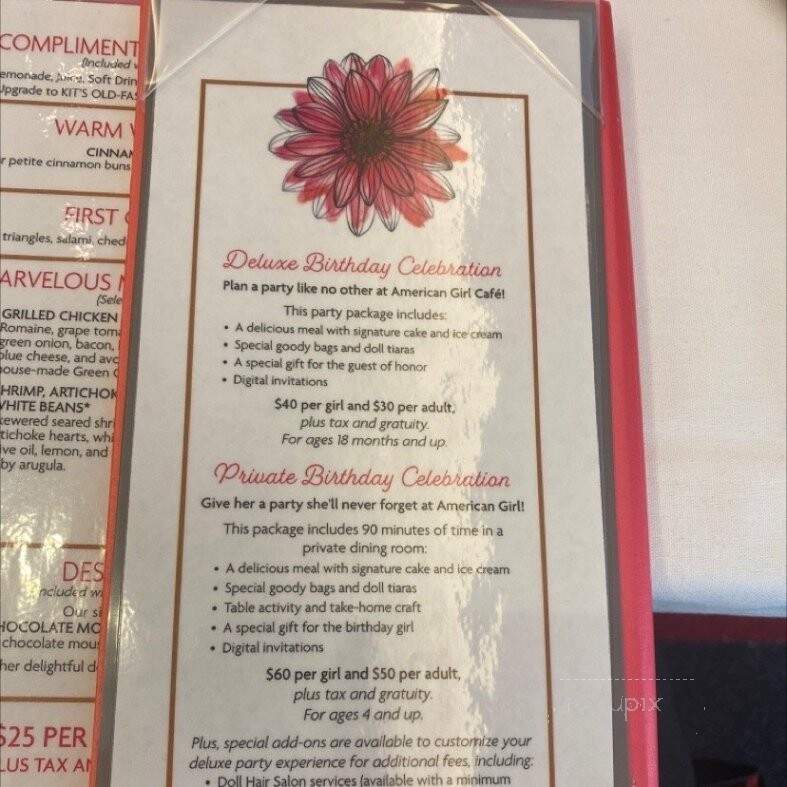 American Girl Cafe - Chicago, IL menu_pic