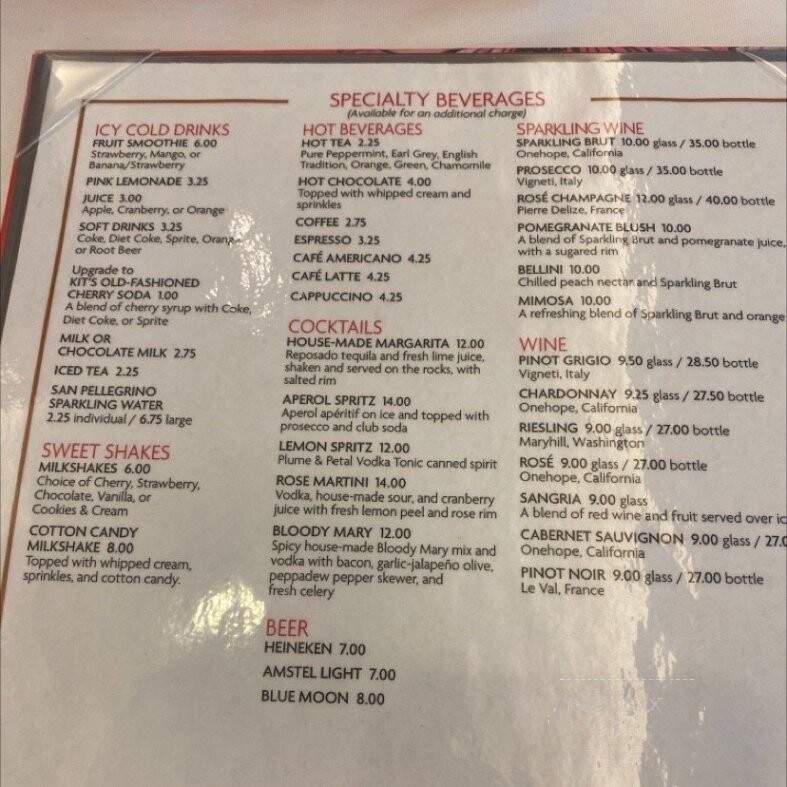 American Girl Cafe - Chicago, IL menu_pic