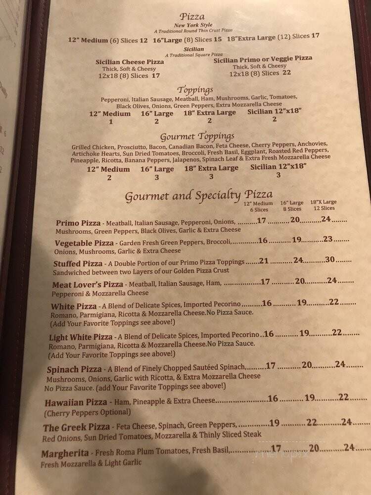 Primo Pizza - Virginia Beach, VA menu_pic