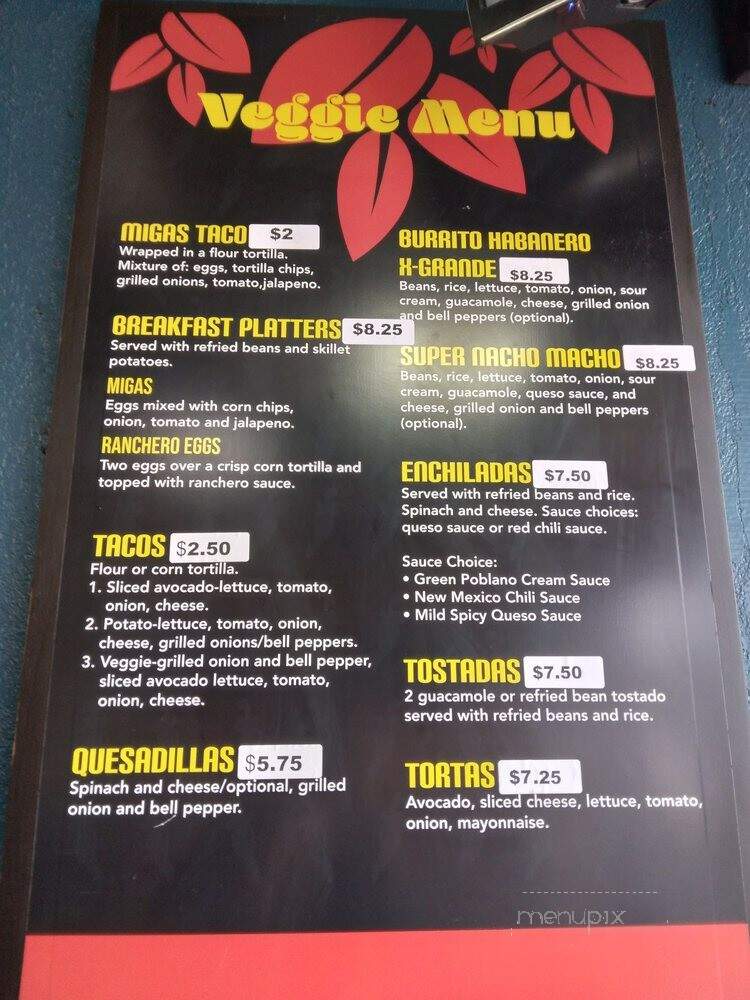 Habaneros The Taco Revolution - Mansfield, TX menu_pic
