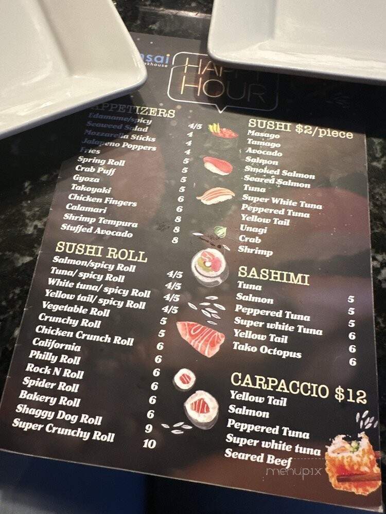 Bonsai Fusion Japanese Steakhouse - Houston, TX menu_pic