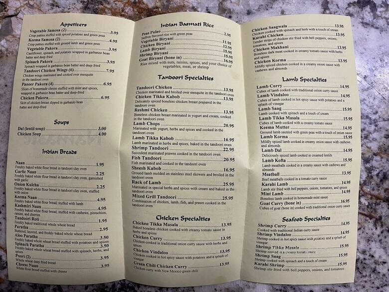 Namaste - Rio Rancho, NM menu_pic