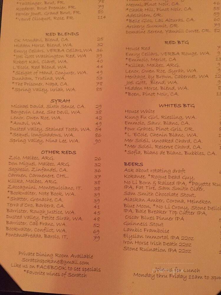 Scratch - Spokane, WA menu_pic