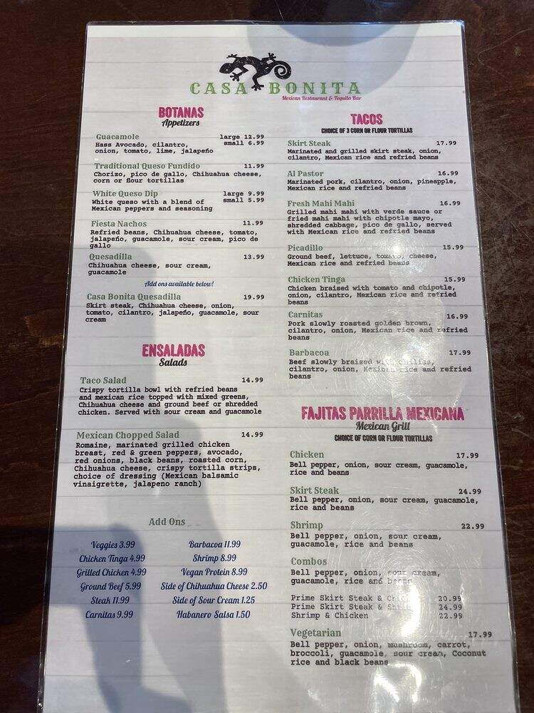 Casa Bonita - Libertyville, IL menu_pic