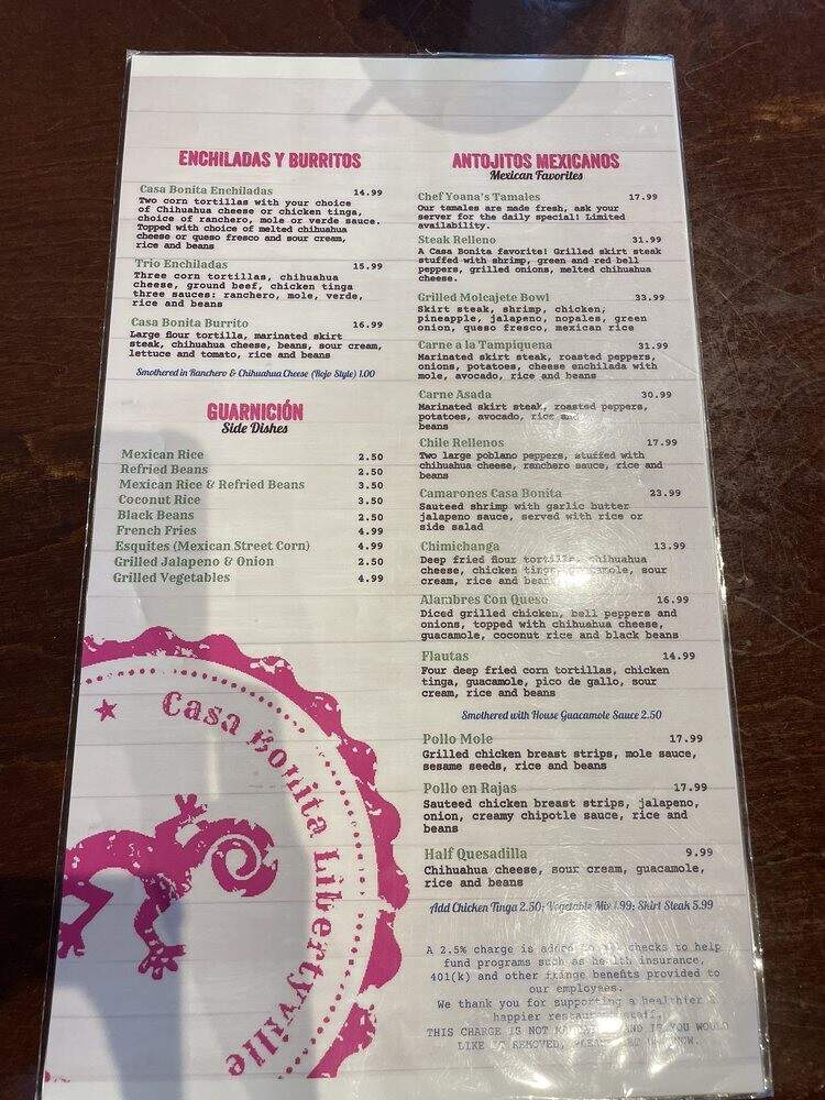 Casa Bonita - Libertyville, IL menu_pic