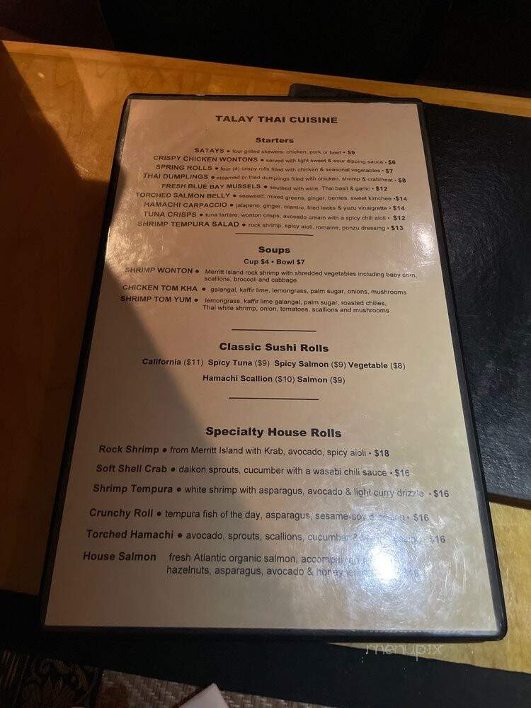 Talay Thai Cuisine - Palm Beach Gardens, FL menu_pic