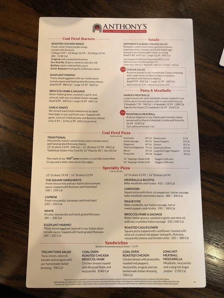 Anthony's Coal Fired Pizza - Coral Springs, FL menu_pic