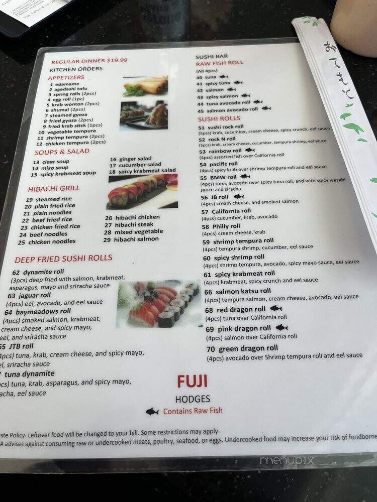 Fuji Sushi - Jacksonville, FL menu_pic