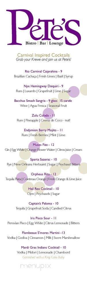 Pete's Pedal Pops - New Orleans, LA menu_pic