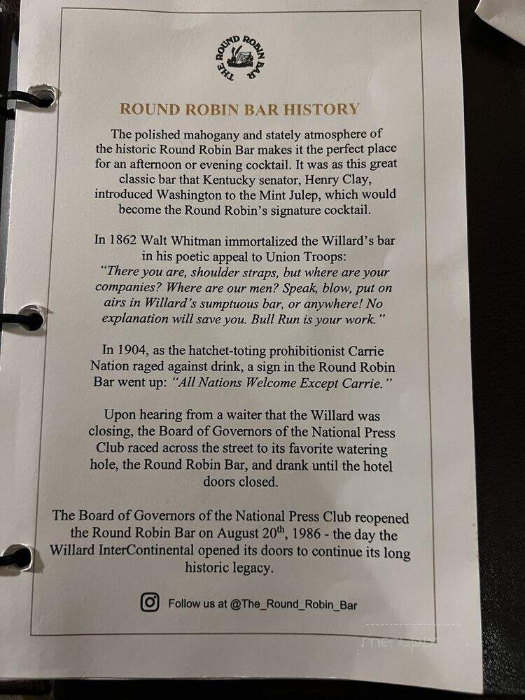 Round Robin & Scotch Bar - Washington, DC