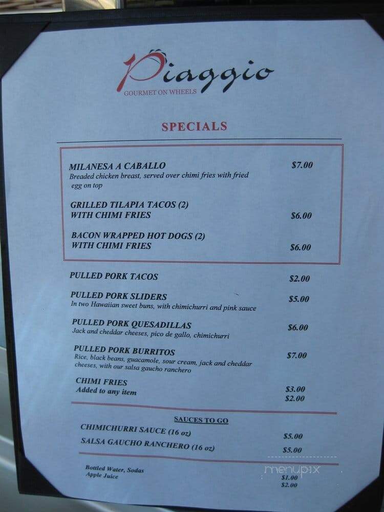 Piaggio on Wheels - Irvine, CA menu_pic