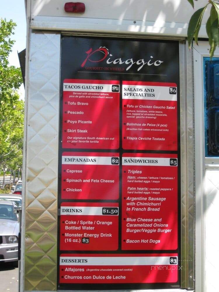 Piaggio on Wheels - Irvine, CA menu_pic
