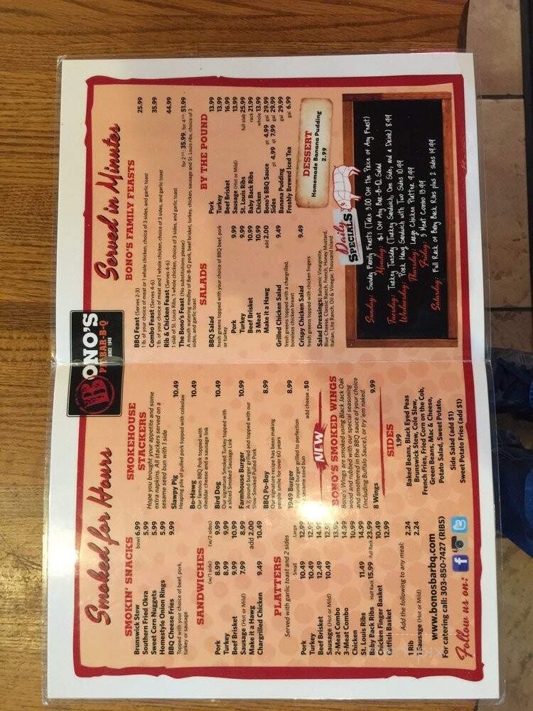 Bono's Pit Bar-B-Q & Catering - Asheville, NC menu_pic