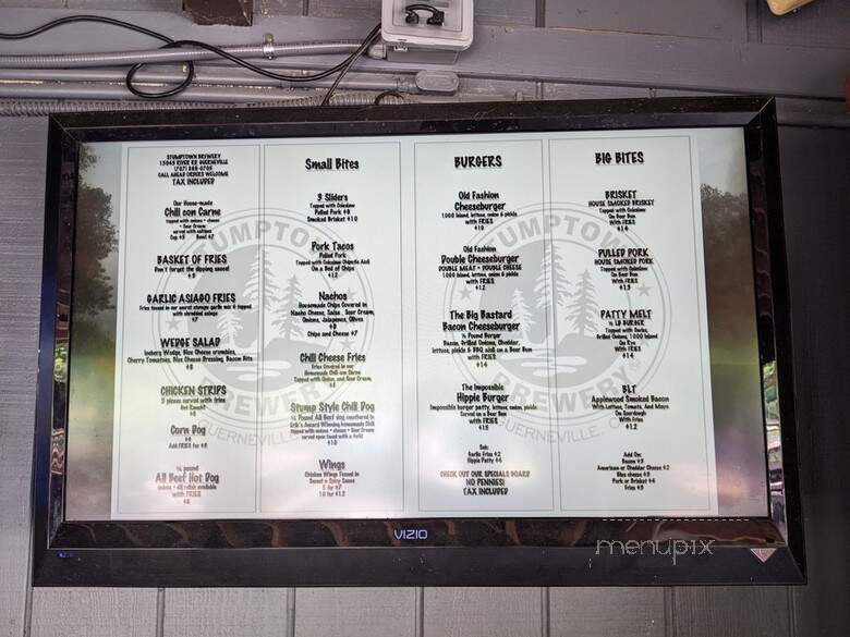 Stumptown Brewery - Guerneville, CA menu_pic