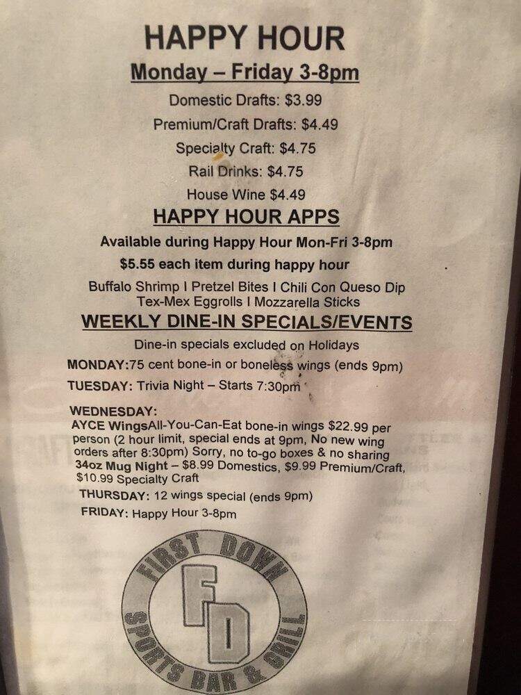 First Down Bar and Grill - Arlington, VA