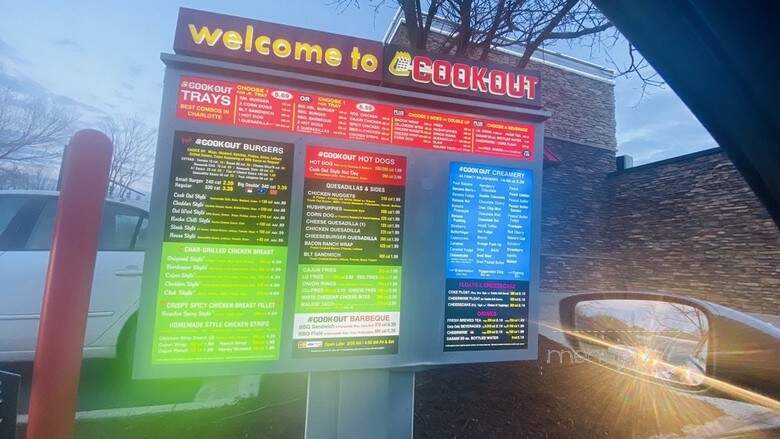 Cook Out - Charlotte, NC menu_pic