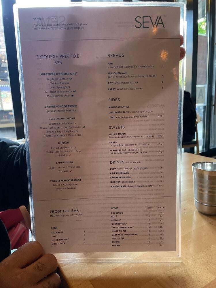 Seva Indian Cuisine - Astoria, NY menu_pic