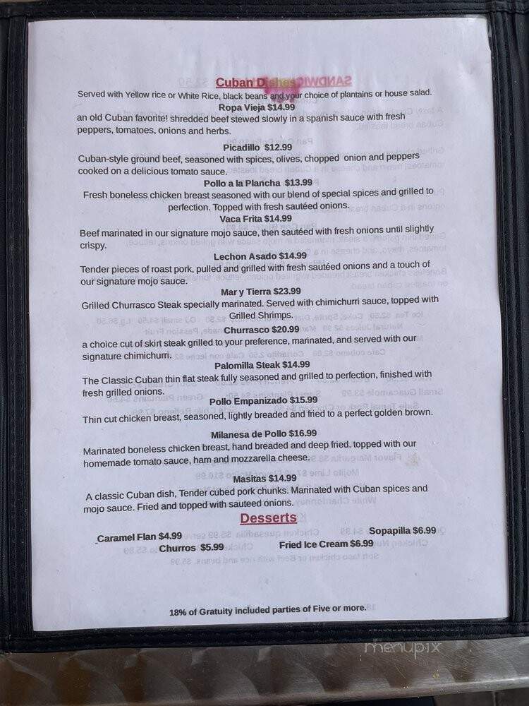 El Hueco Peruvian Restaurant - West Palm Beach, FL menu_pic