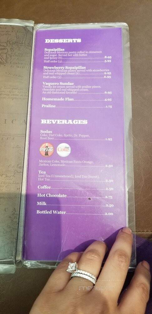 Los Vaqueros University - Fort Worth, TX menu_pic