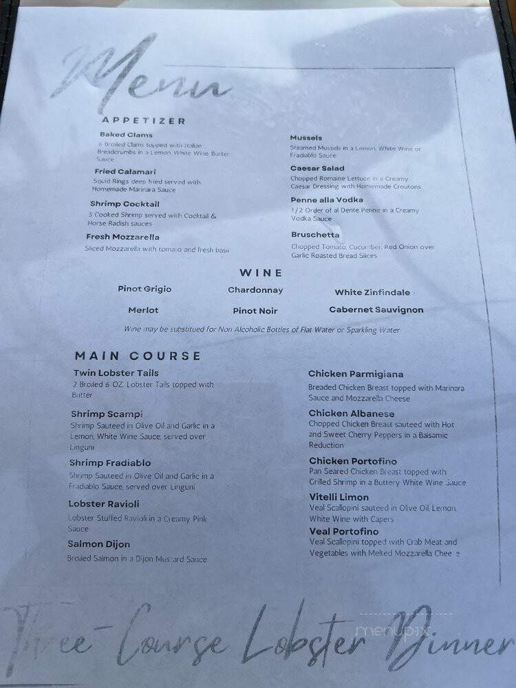 Portifino's - Bronx, NY menu_pic