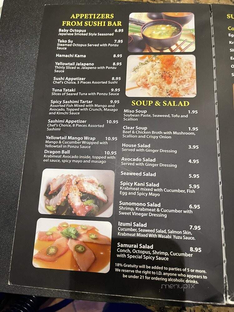 Samurai Restaurant - Bradenton, FL menu_pic