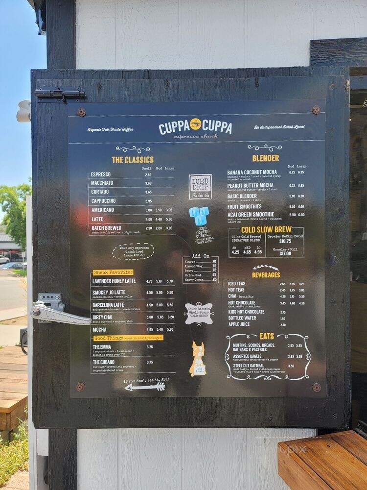 Cuppa Cuppa Coffee Drive-thru - San Diego, CA menu_pic