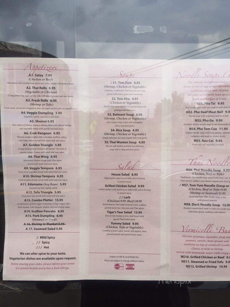 Pho and Thai - Belmont, MA menu_pic