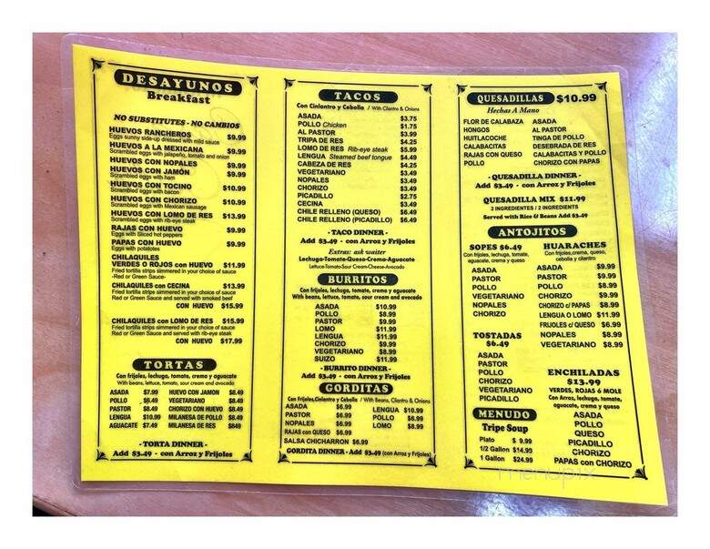 Casa Cafe - Chicago, IL menu_pic
