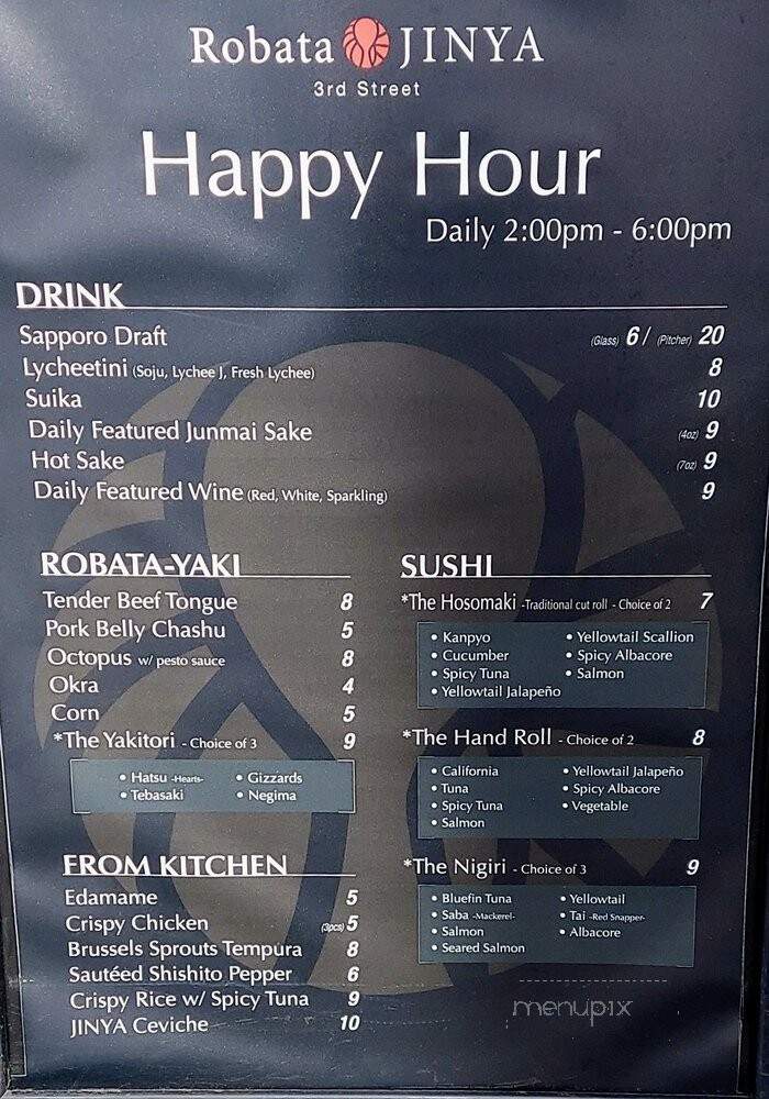 Robata JINYA - Los Angeles, CA menu_pic