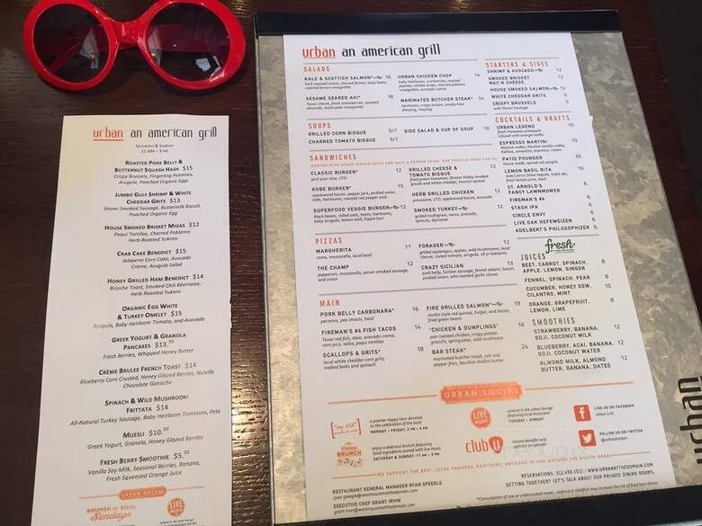 Urban An American Grill - Austin, TX menu_pic