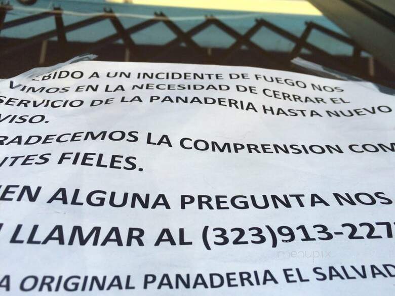 Panaderia El Salvador - Los Angeles, CA menu_pic