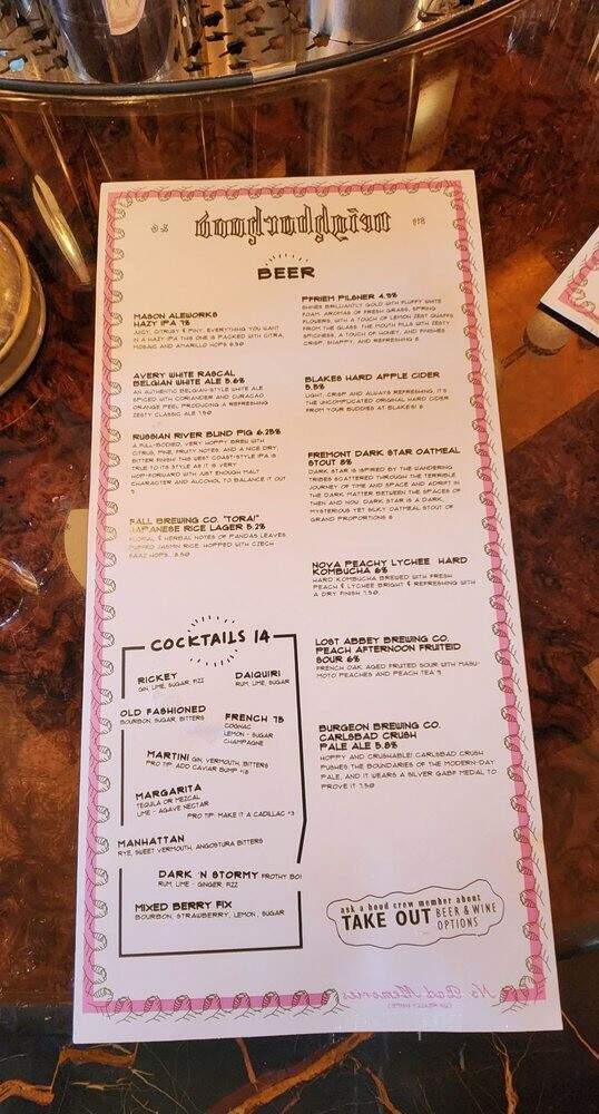 Neighborhood - San Diego, CA menu_pic