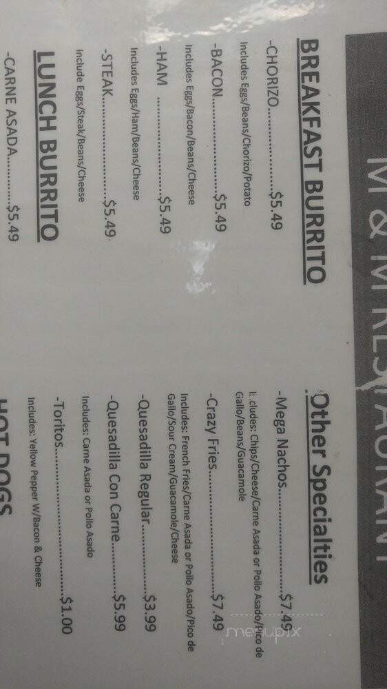 Moreno's Mexican Grill - Chandler, AZ menu_pic