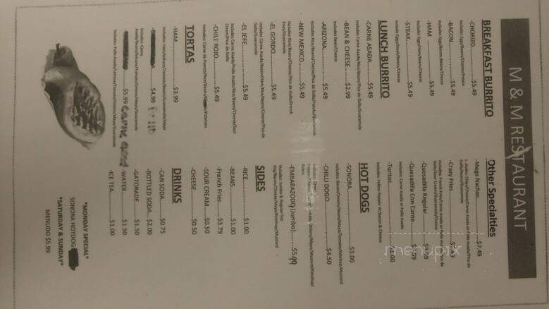Moreno's Mexican Grill - Chandler, AZ menu_pic