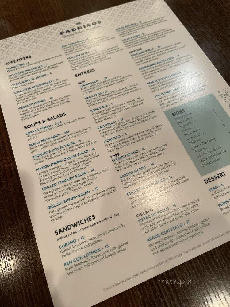 Padrino's Cuban Bistro - Orlando, FL menu_pic