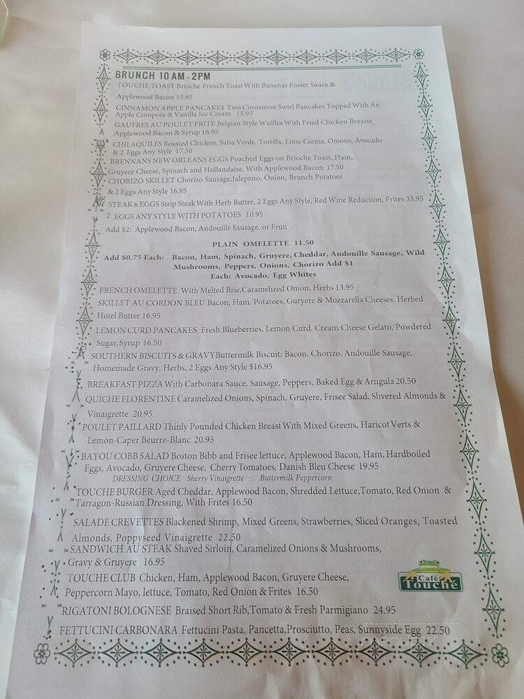Cafe Touche - Chicago, IL menu_pic