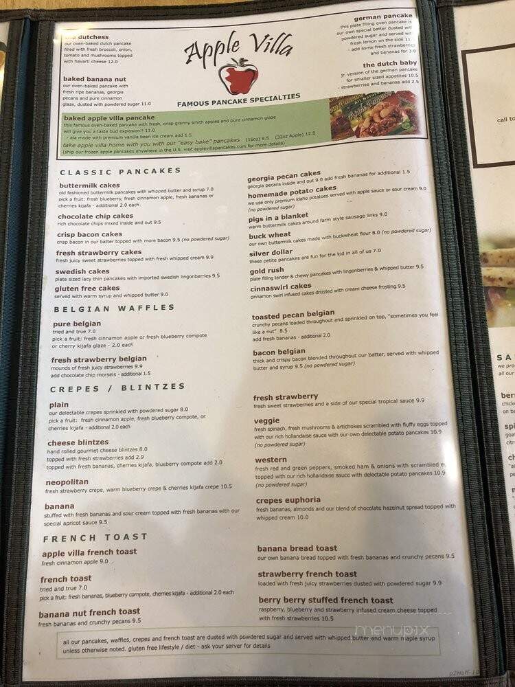 Apple Villa Famous Pancake House - Hoffman Estates, IL menu_pic