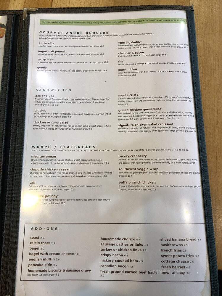 Apple Villa Famous Pancake House - Hoffman Estates, IL menu_pic